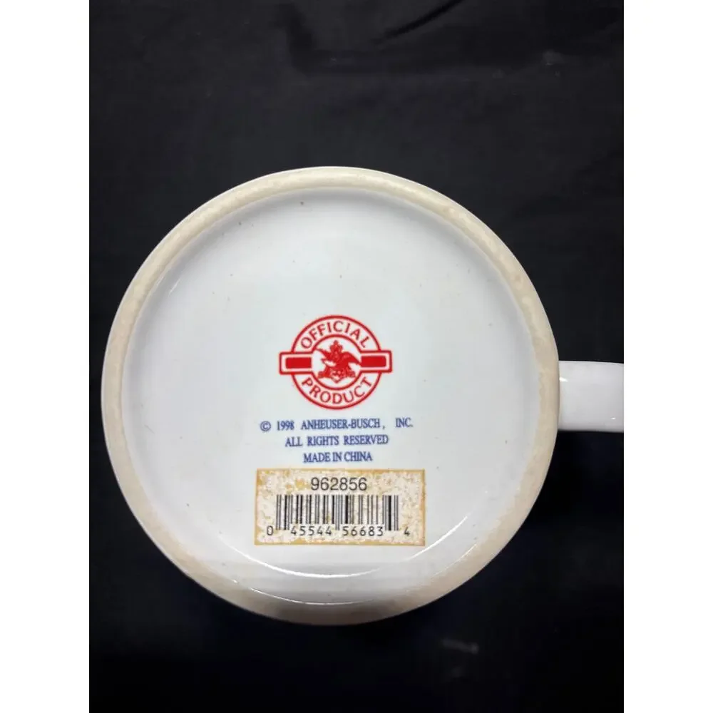 Vintage 1998 Enesco Budweiser Beer Label Mini Mug Ornament 962856